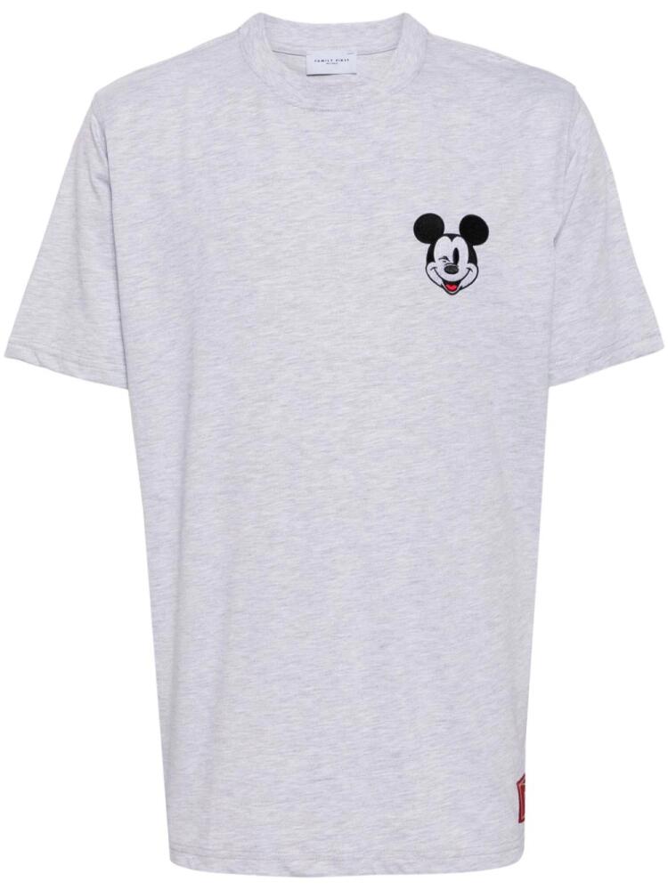 Family First Mickey Mouse-print cotton T-shirt - Grey Cover