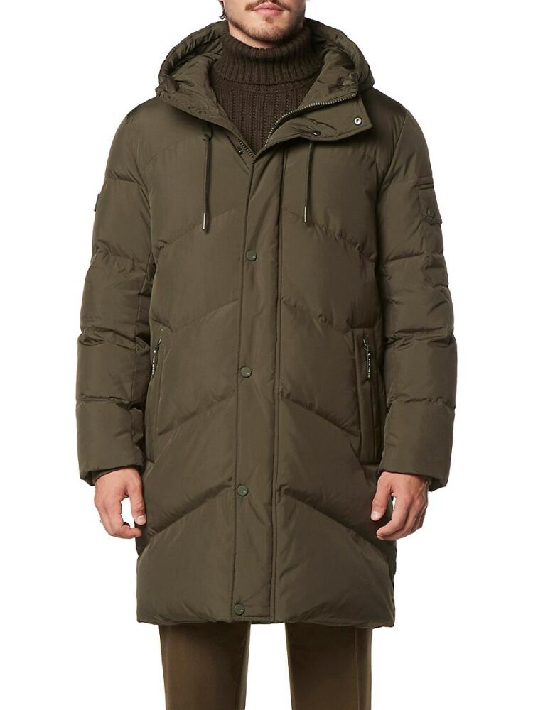 Andrew Marc Men's Sullivan Down Hooded Puffer Jacket - Forest Cover