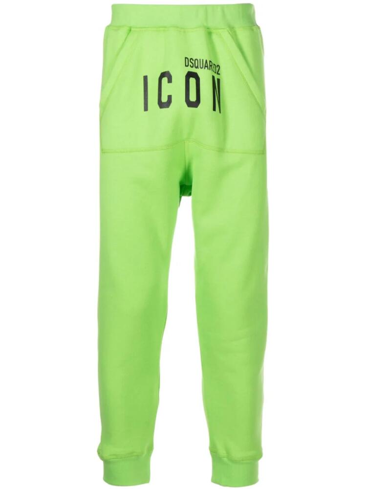 DSQUARED2 Icon-print cotton track pants - Green Cover