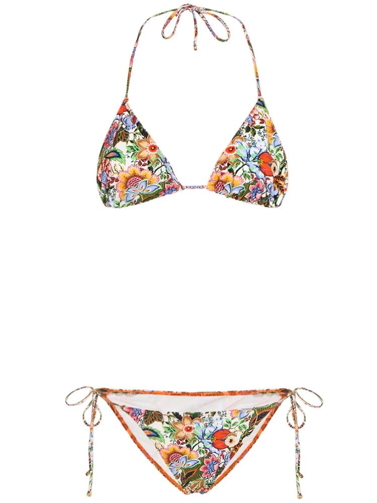 ETRO Printed Lycra Triangle Bikini Set Cover