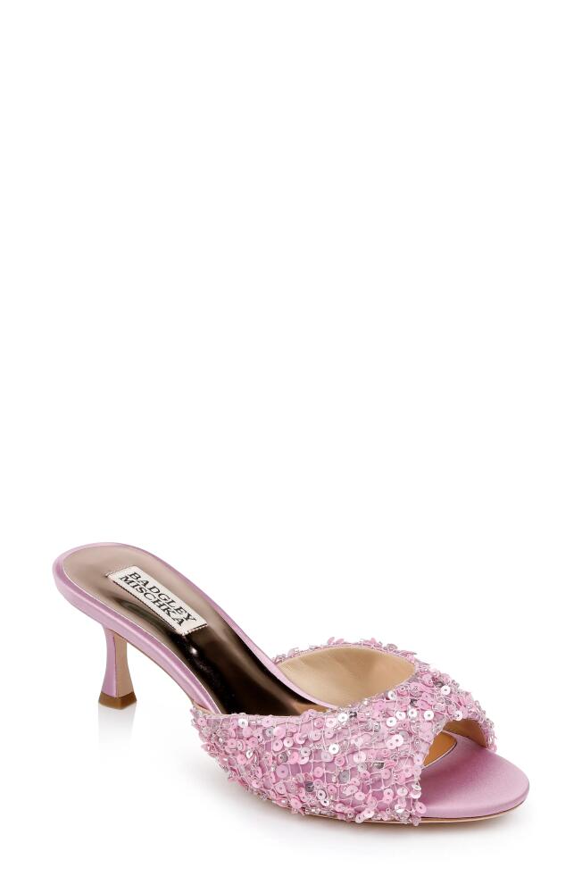 Badgley Mischka Collection Candie Slide Sandal in Pink Sorbet Cover