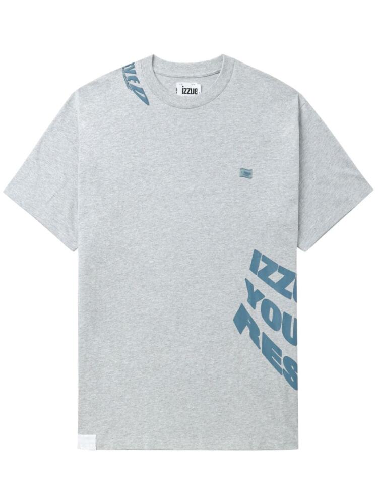 izzue logo-print cotton T-shirt - Grey Cover