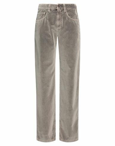 Brunello Cucinelli Woman Pants Khaki Cotton, Leather, Brass Cover