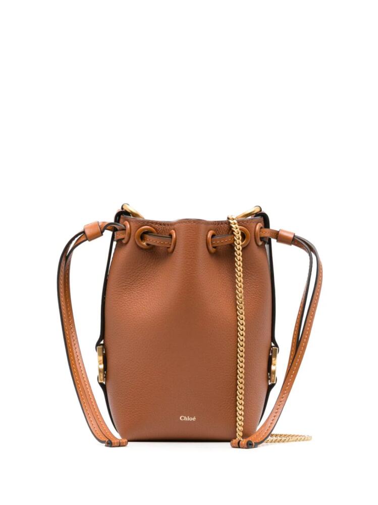 Chloé micro Marcie leather bucket bag - Brown Cover