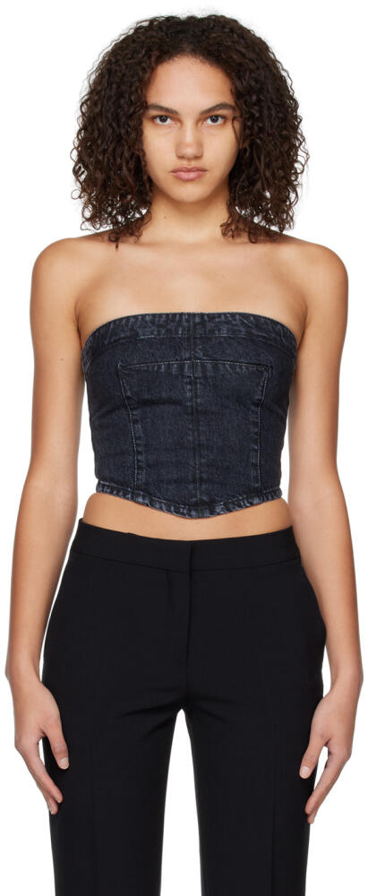 Stella McCartney Navy Washed Denim Bustier Cover