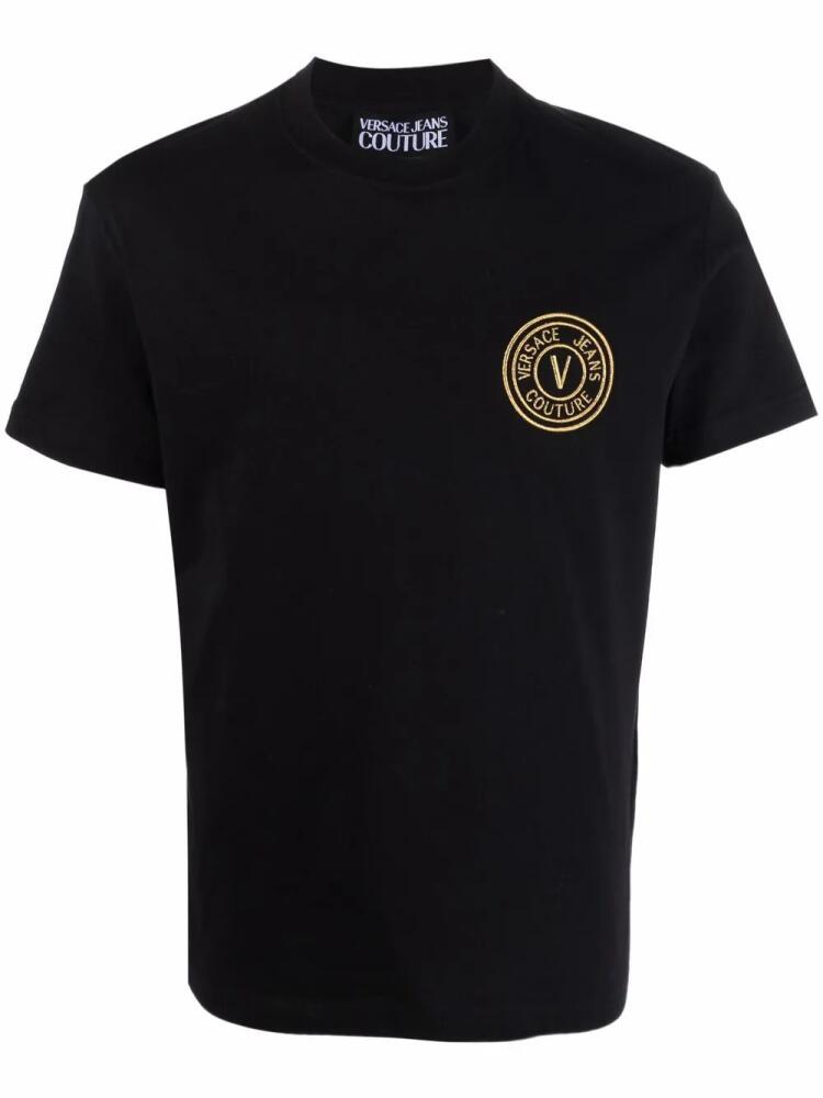 Versace Jeans Couture embroidered-logo cotton T-Shirt - Black Cover