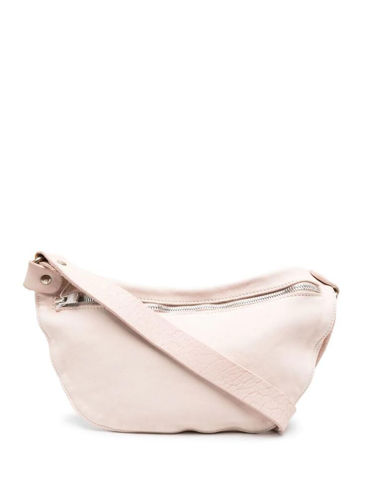 Guidi zipped leather shoulder bag - Pink Cover