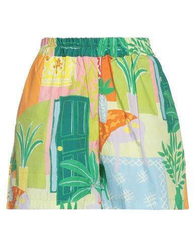 Frnch Woman Shorts & Bermuda Shorts Green Cotton Cover