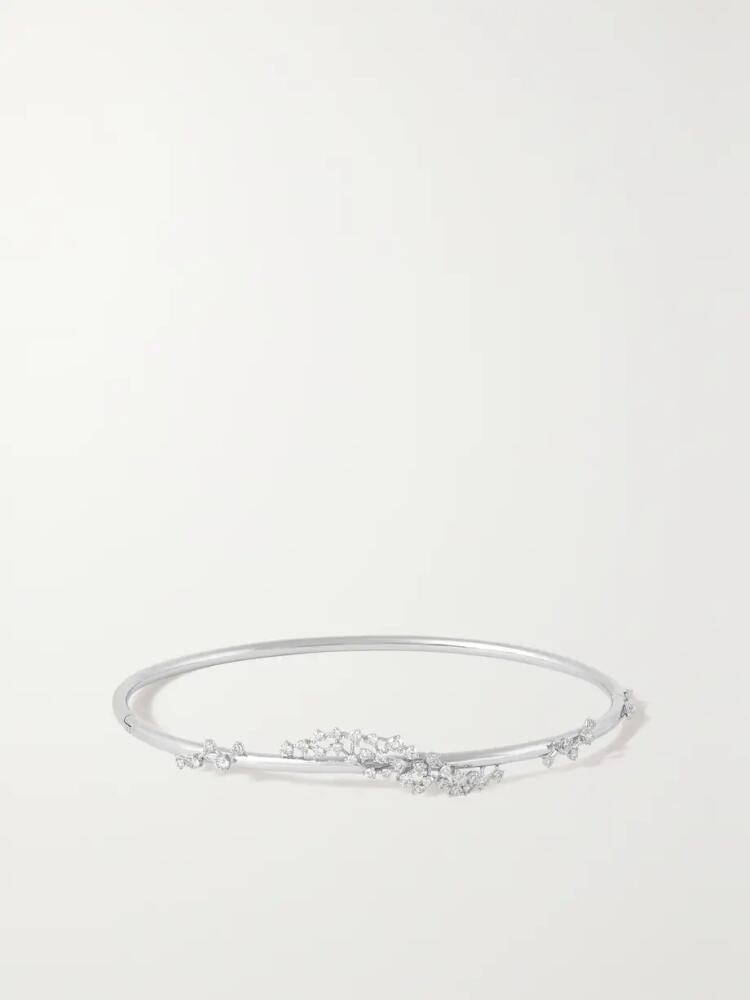 Ananya - Scatter 18-karat White Gold Diamond Bangle - One size Cover