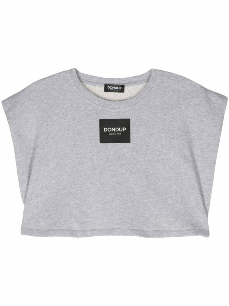 DONDUP logo-patch cropped top - Grey Cover