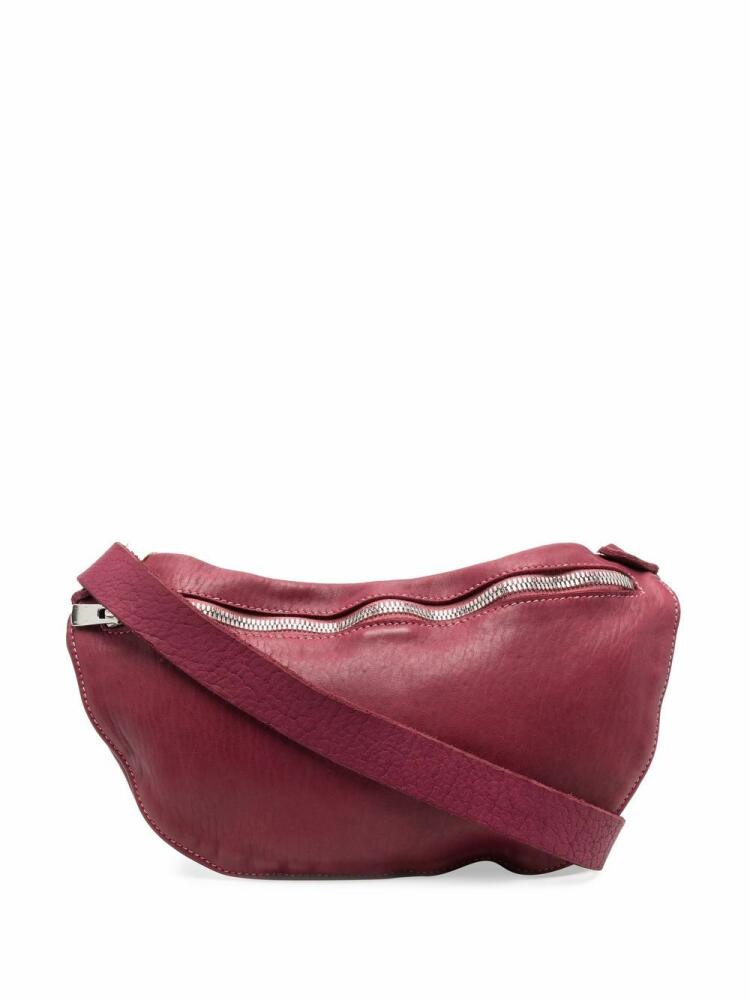 Guidi zipped leather shoulder bag - Pink Cover