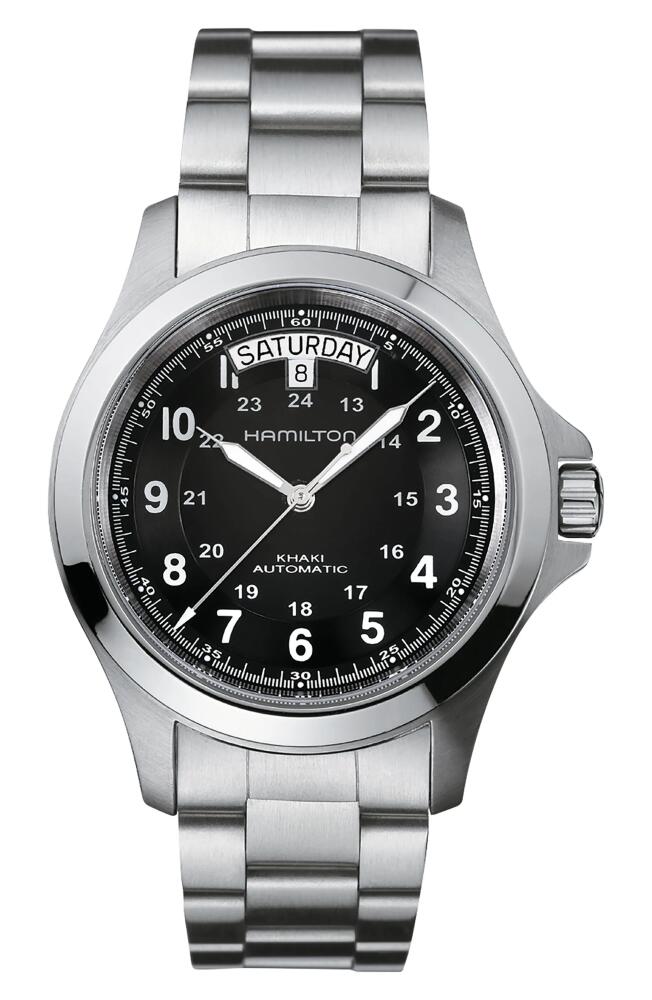 Hamilton Khaki Field Automatic Bracelet Watch, 40mm in Silver/black/silver Cover