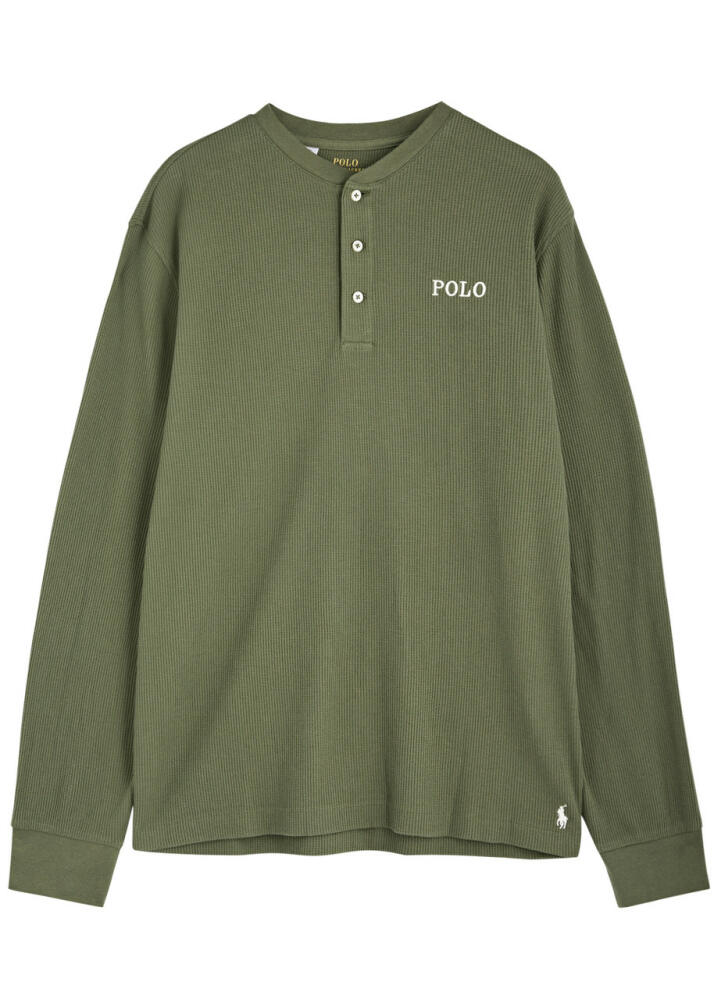 Polo Ralph Lauren Logo Waffle-knit Pyjama top - Khaki Cover