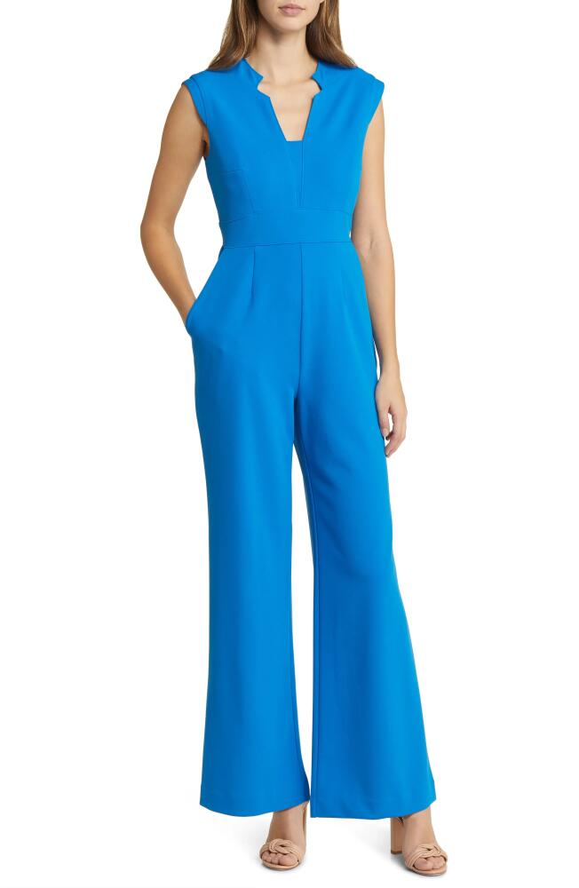 Tahari ASL Cap Sleeve Wide Leg Jumpsuit in French Blue Cover