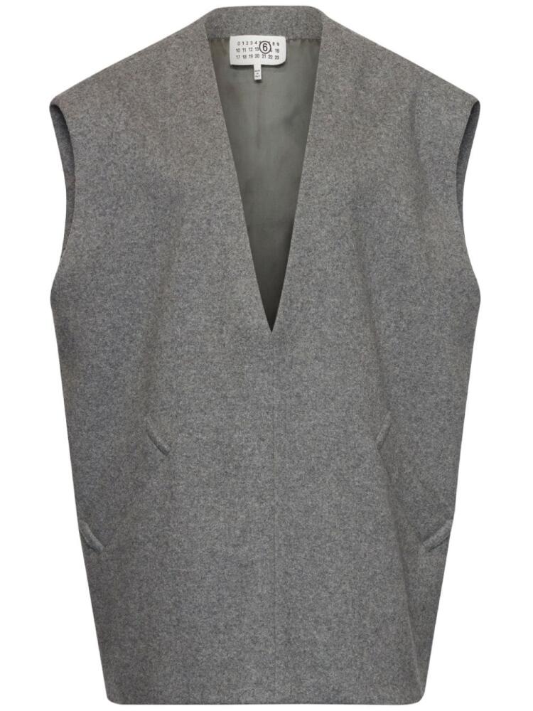 MM6 Maison Margiela mélange-effect felted vest - Grey Cover