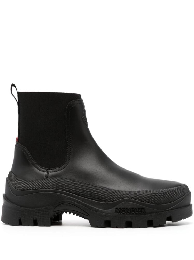 Moncler chunky-sole leather ankle boots - Black Cover