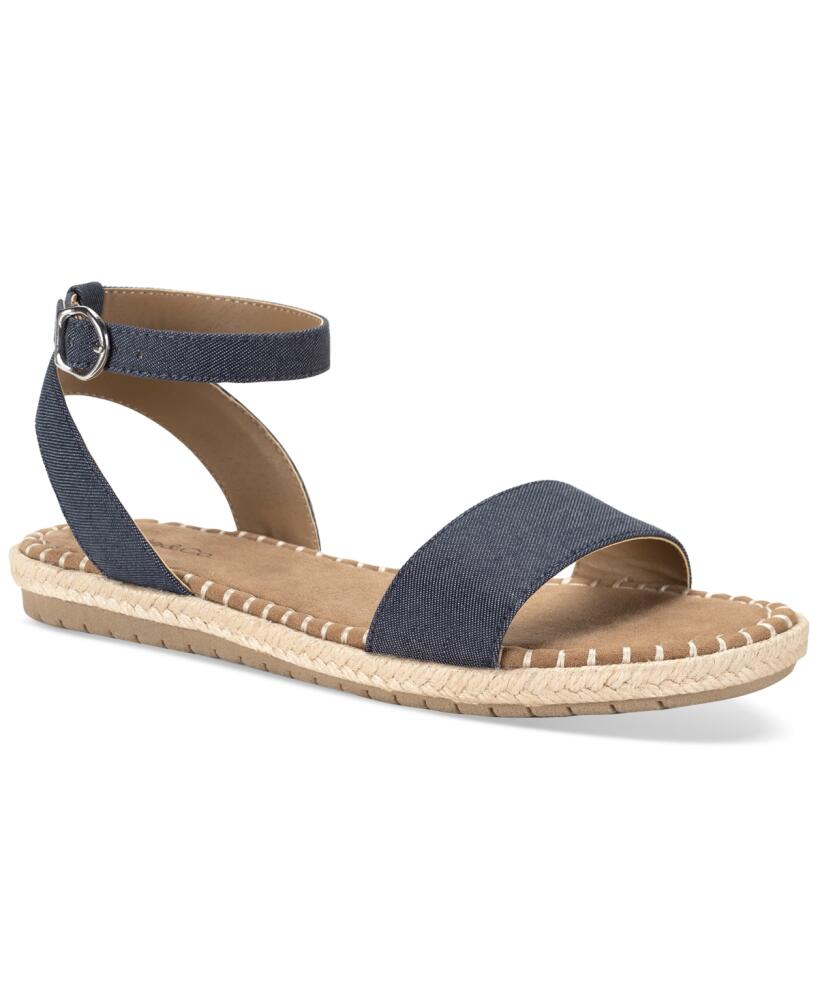 Style & Co Women's Peggyy Ankle-Strap Espadrille Flat Sandals, Created for Macy's - Denim Cover