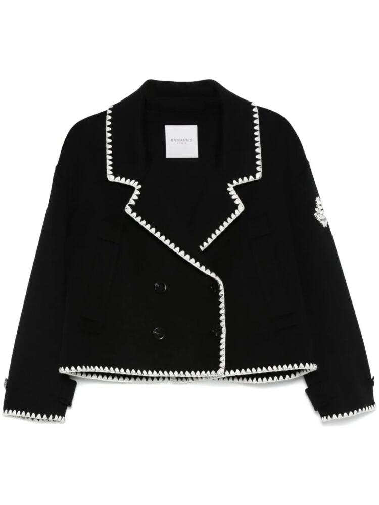 ERMANNO FIRENZE whipstitch-trim blazer - Black Cover