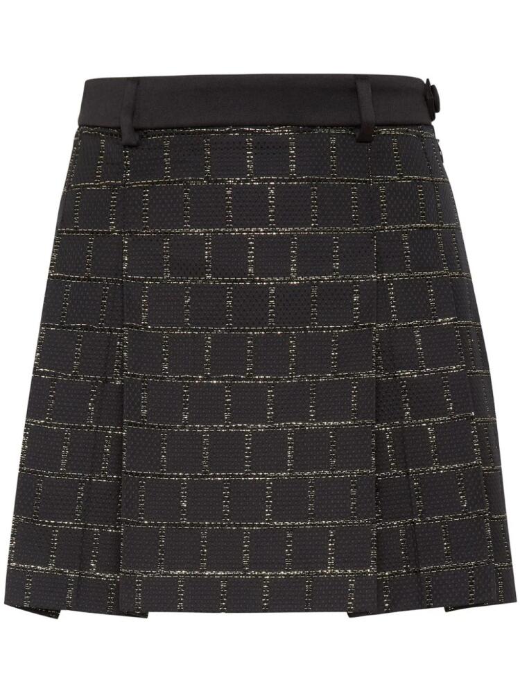 Philipp Plein Sartorial pleated jacquard miniskirt - Black Cover