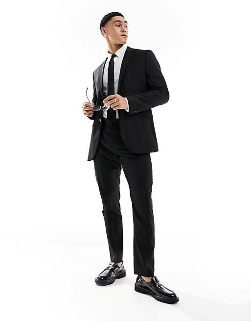 Selected Homme slim fit suit pants in black Cover