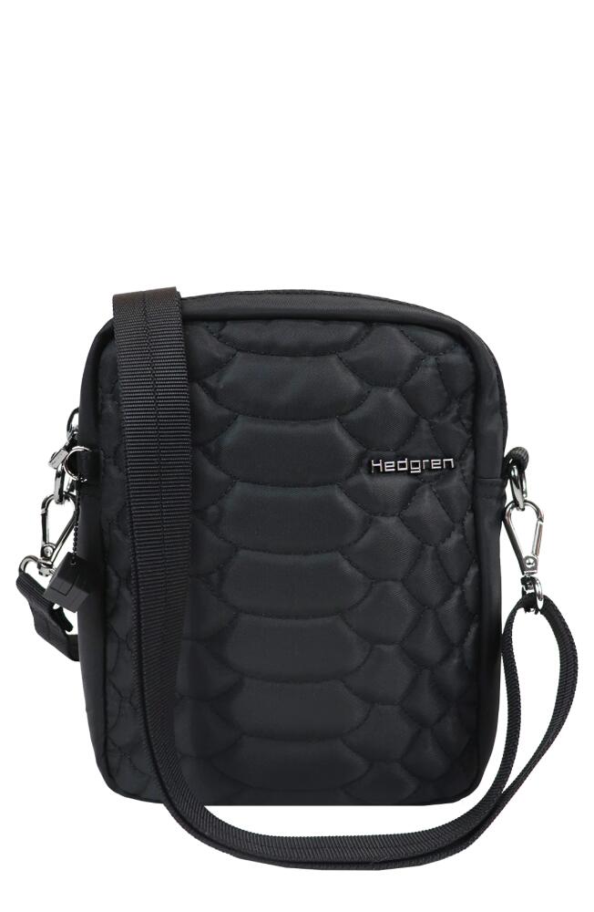 Hedgren Josephine Croc Embossed Water Repellent Crossbody Bag in Black Cover