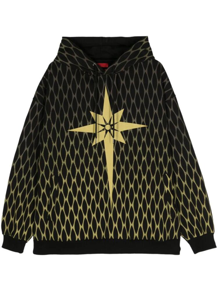 KUSIKOHC origami-print cotton hoodie - Black Cover