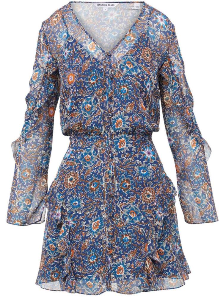 Veronica Beard Camden floral-print silk minidress - Blue Cover