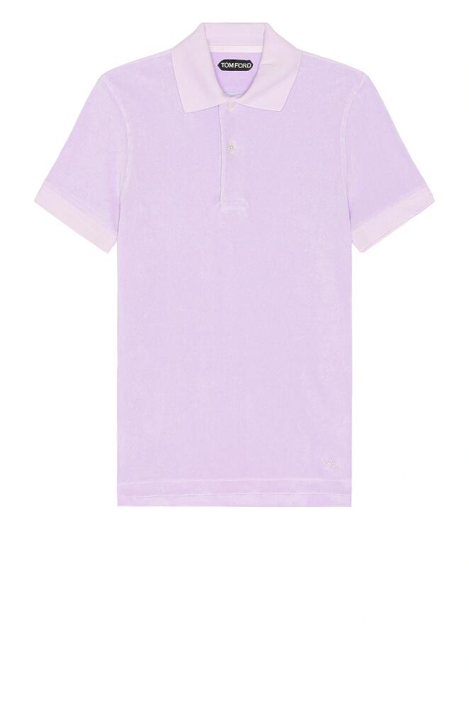 TOM FORD Short Sleeve Polo in Lavender Cover