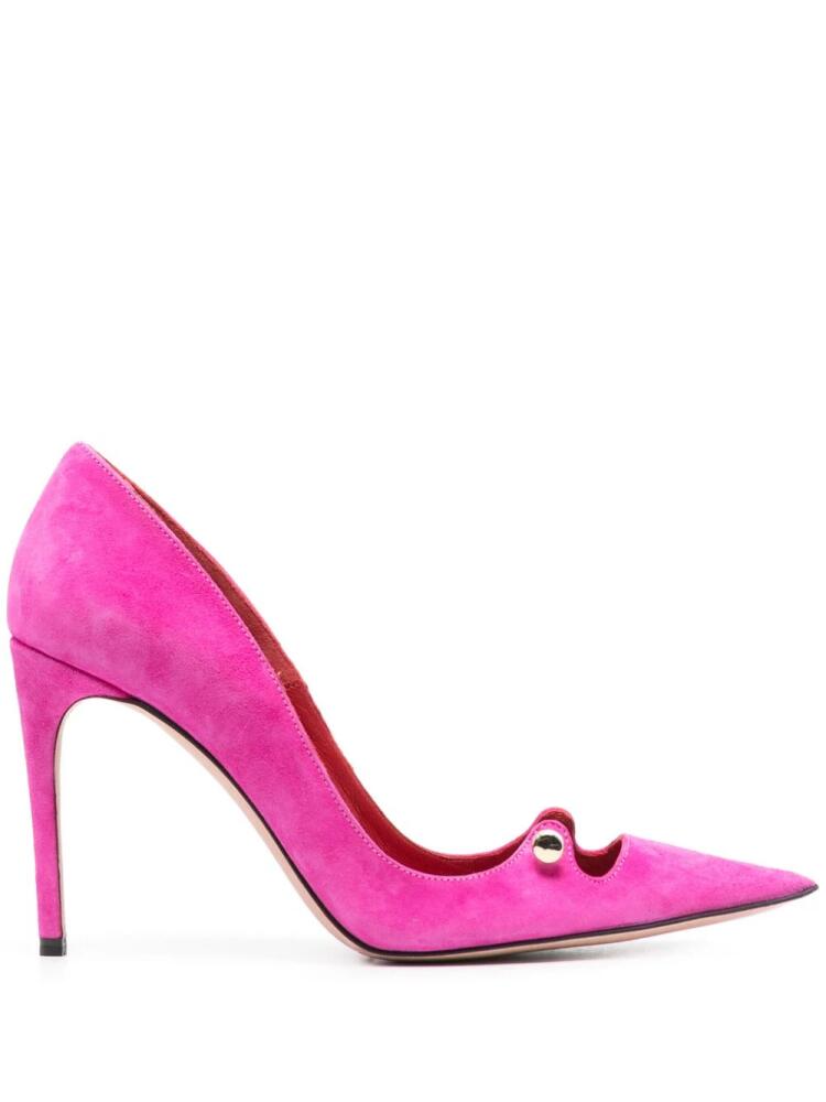 HARDOT More 100mm suede pumps - Pink Cover