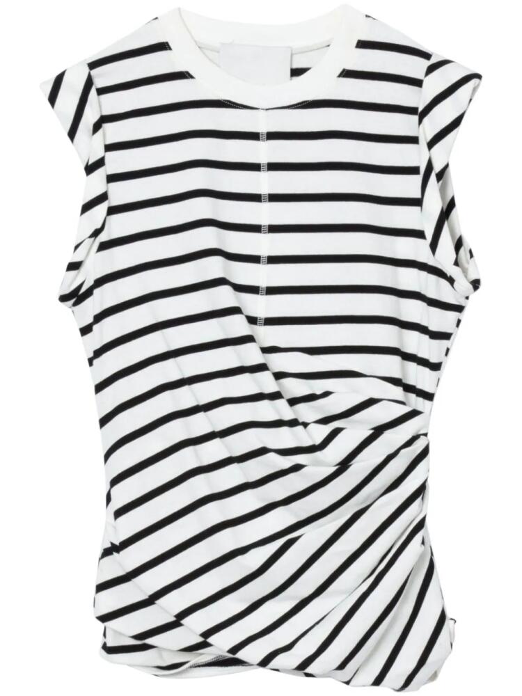 3.1 Phillip Lim draped striped tank top - White Cover