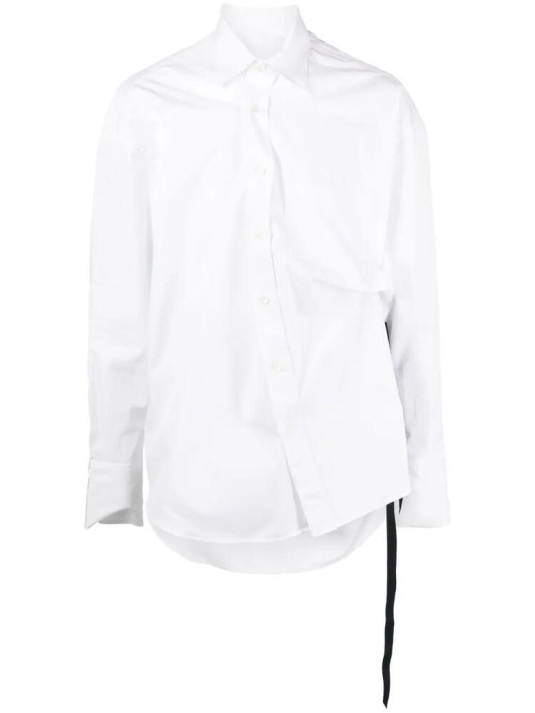 marina yee asymmetric cotton-poplin shirt - White Cover