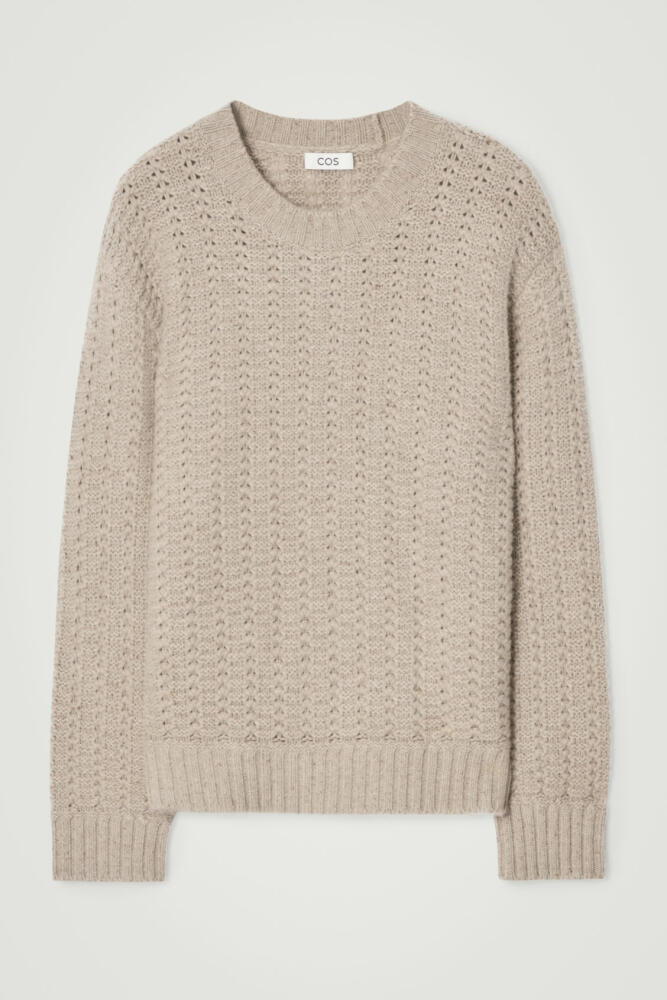 COS OVERSIZED POINTELLE-KNIT PURE CASHMERE JUMPER Cover