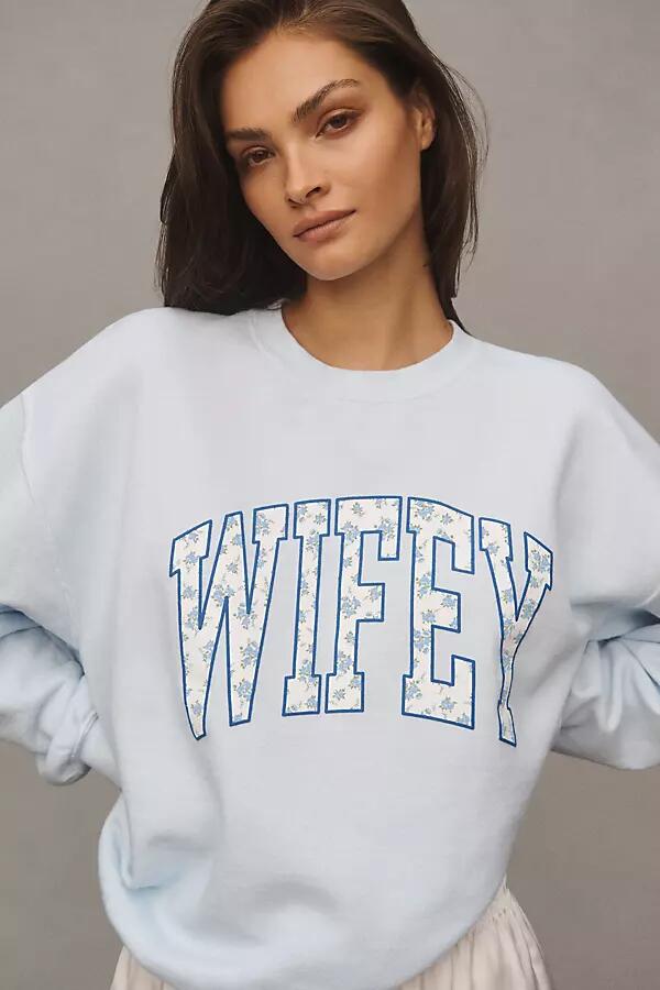 By Anthropologie Weddings Wifey Crew- Neck Sweatshirt Cover