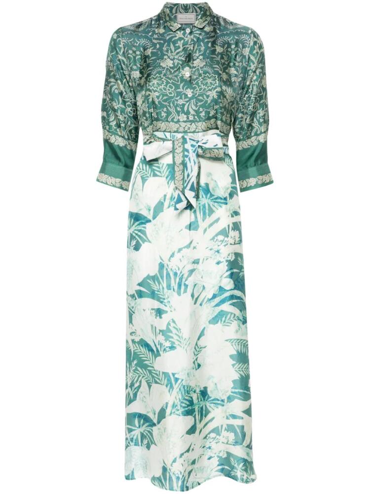 Pierre-Louis Mascia Aloe floral-print belted dress - Green Cover