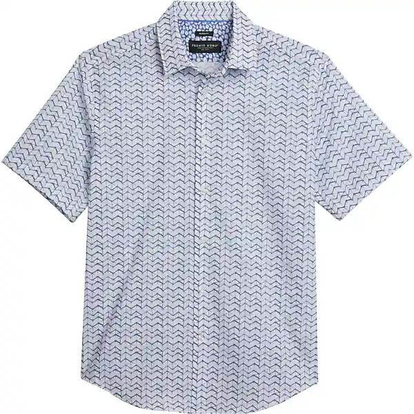 Pronto Uomo Big & Tall Men's Modern Fit Pinwheel Sport Shirt White - Only Available at Men's Wearhouse Cover