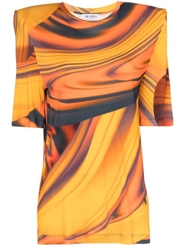 The Attico Bella abstract-print T-shirt - Orange Cover