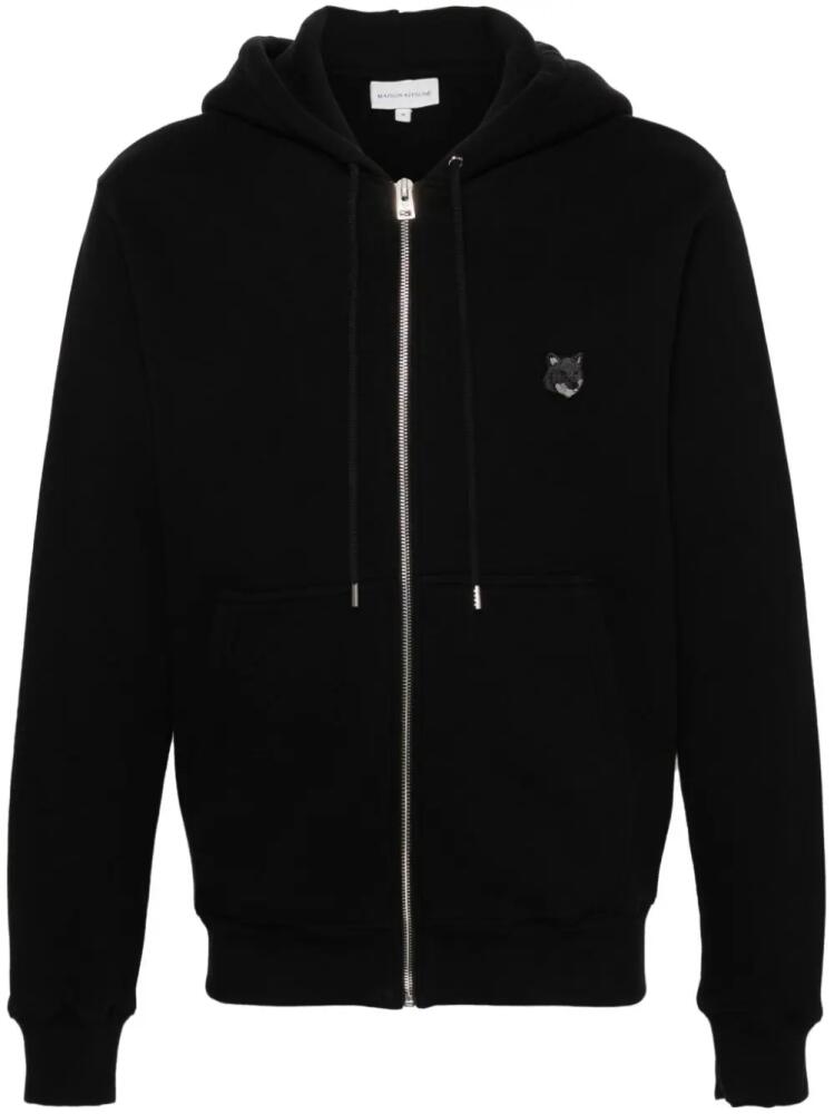 Maison Kitsuné Fox-patch zip-up hoodie - Black Cover