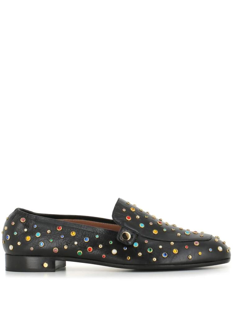 Laurence Dacade crystal-embellished leather loafers - Black Cover