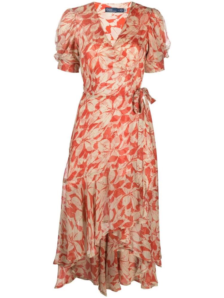 Polo Ralph Lauren Ditsy-Sunflower midi-dress - Orange Cover