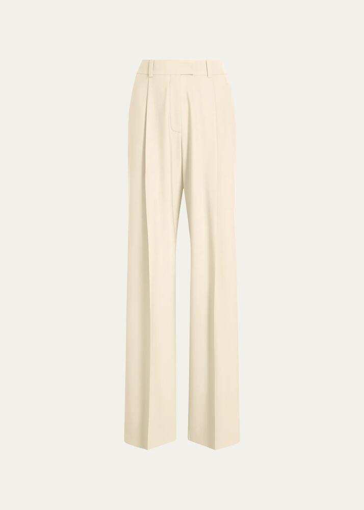 Another Tomorrow Pleated Wide-Leg Wool Pants Cover