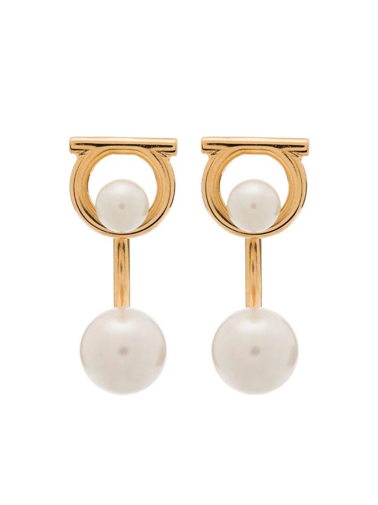 Ferragamo Gancini glass-pearl earrings - Gold Cover