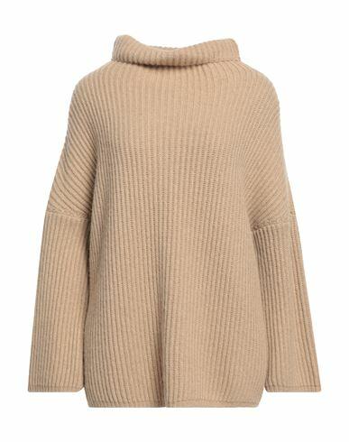 Maje Woman Turtleneck Beige Alpaca wool, Polyamide Cover