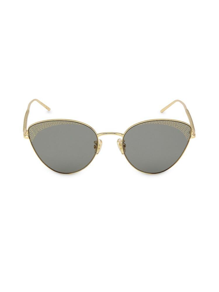 Boucheron Women's 58MM Cat Eye Sunglasses - Grey Gold Cover