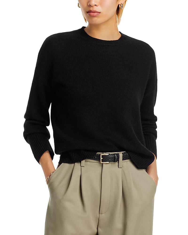 Aqua Cashmere Drop Shoulder High Low Crewneck Sweater - Exclusive Cover