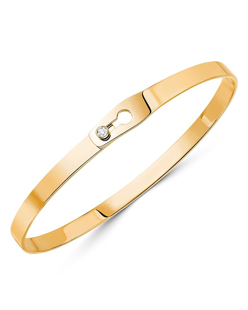 dinh van 18K Yellow Gold Serrure Bangle Bracelet with Diamonds Cover