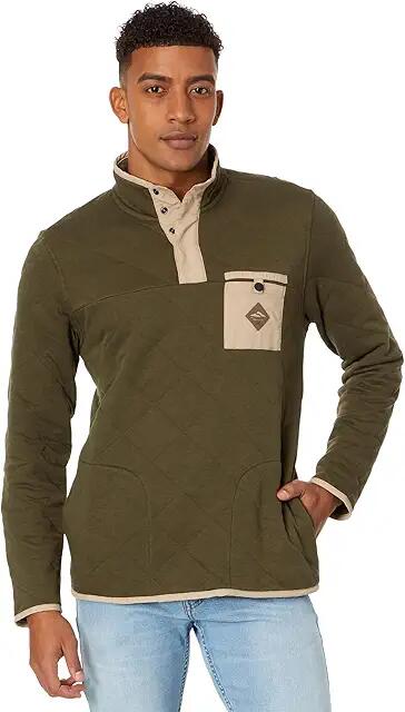 Hurley Middleton Quilted 1/4 Snap Fleece (Olive) Men's Clothing Cover