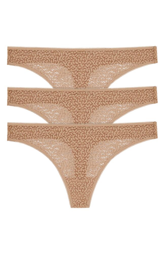 DKNY Modern Lace 3-Pack Thongs in Dkny Glow Cover