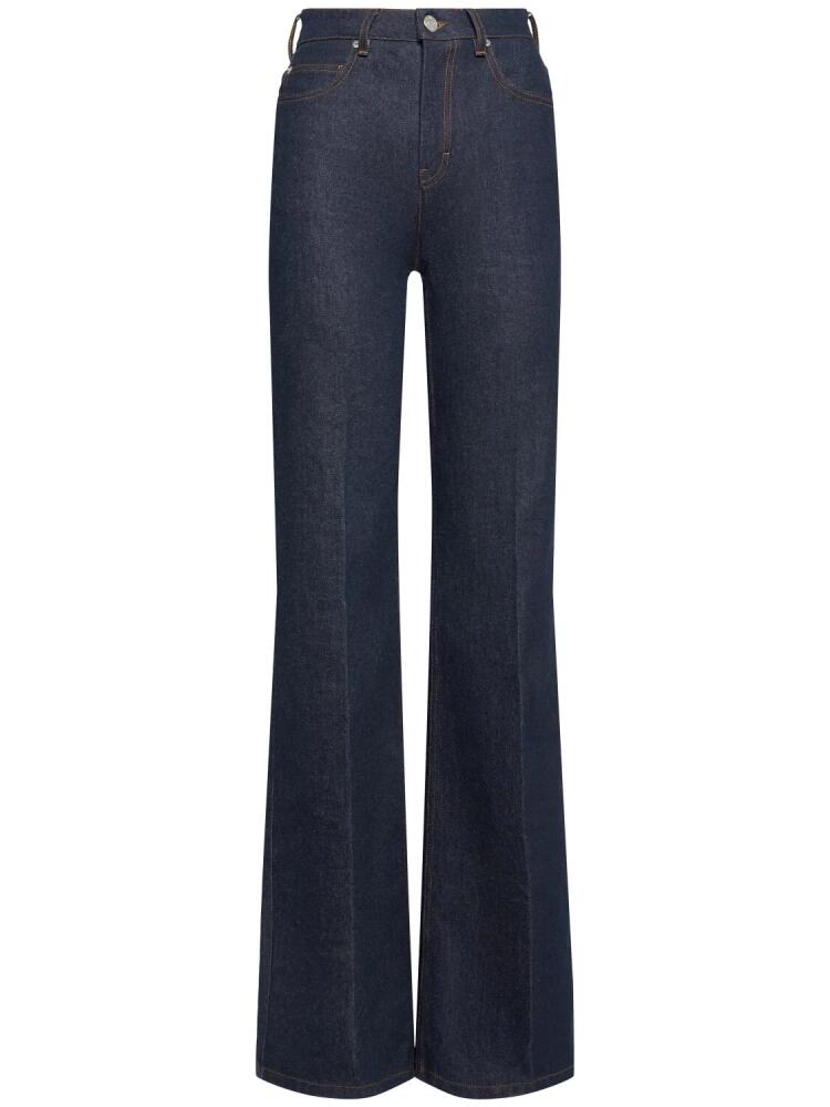 AMI PARIS High Rise Flared Cotton Denim Jeans Cover