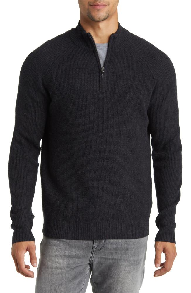 Rails Stark Quarter Zip Merino Wool Sweater in Cast Iron Cover