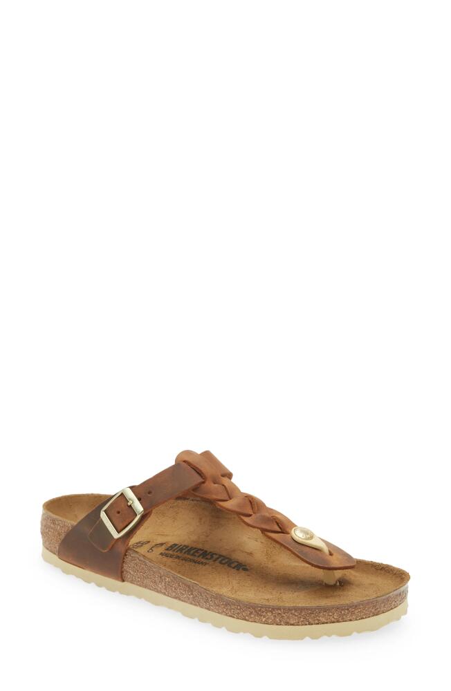 Birkenstock Gizeh Braided Slide Sandal in Cognac Cover